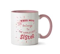 Bang Tidy Clothing World's Best Sister Coffee Mug, Gift for Big Sister, Birthdays, Valentine's Day, Best Friend Galentines Mug - APINK