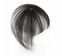Bang Wig Bangs Hair Human Hair Bangs with Top Piece Clip in Seamless Topper&Fringe Extension 3D Natural Fringe Clip in Bangs Brazilian Non-remy Hair Pieces for Women Bangs Hair Clip(Black)