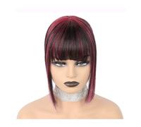 Bang Wig Human Hair with Bangs for Women Fringe Clip in Bangs Hair Pieces with Thining Hair Thick Hairpieces Adding Extra Hair Extensions Bangs Hair Clip(Red)
