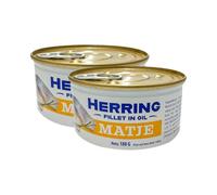 Banga Atlantic Herring Fillets In Oil 180G Traditional, Free Of Artificial Preservatives, Preserves Flavor And Texture, Product Of Lithuanian Pack Of 2