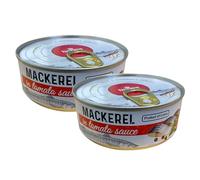 Banga Canned Food | Banga Canned Atlantic Mackerel in Tomato Sauce | Easy Open Pull Ring | Ready Meals | Latvian Origin Delicious food (Canned Atlantic Mackerel in Tomato Sauce 240g, 2 Pack)