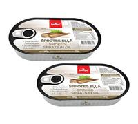 Banga Canned Food | Banga Canned Smoked Sprats in Oil 190g | Easy Open Pull Ring | Ready Meals | Latvian Origin Delicious food (Canned Smoked Sprats in Oil 190g, 2 Pack)