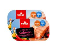 Banga Salmon In Oil With Chilli 120G Traditional, Free Of Artificial Preservatives, Preserves Flavour And Texture, Product Of Lithuanian Pack Of 2