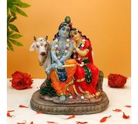 BangBangDa Hindu God Couple Radha Krishna Statue - 6" High Multi-Color