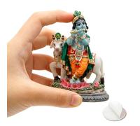 BangBangDa-Hindu God Krishna Idol Statue - 3.7" H Small India Lord Krishna for Car Dashboard Diwali Puja Gift for Indian Home Temple Mandir Pooja Murti Item Altar Meditation Yoga Room Spiritual Decor