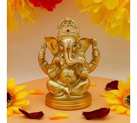 BangBangDa Hindu God Lord Ganesha Idol - Indian Ganesh Statue Sculpture India Murti Pooja Item Home Office Mandir Temple Puja Decor Yoga Zen Meditation Altar Shrine Kit Religious Gifts