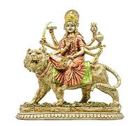 BangBangDa Hindu Goddess Durga Idol Statue - Durga On Tiger Figurine India Murti Home Mandir Temple Altar Puja Item Birthday Diwali Pooja Gifts for Indian Yoga Meditation Spritural Decor