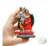 BangBangDa Radha Krishna for Car- 3.9" H Small Hindu God Statue for Car Dashboard Decor Hindu God Father’s Day Mother’s Day Diwali Birthday Gifts for Indian People Home Altar Pooja Item