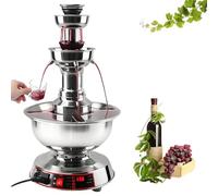 BANGBANGJI 3-Layer Red Wine/Juice Fountain Machine, Stainless Steel Electric Commercial Red Wine Fountain, Electric 3.5L Beverage Fountain & Warmer, 0-100℃ Temperature Heating for Red Wine, Beverages
