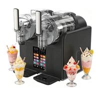 BANGBANGJI Dual Tank 2x2L Slushie Machine, 450w Cold Drink Maker with 7 Presets Programs, LED Display, Self Cleaning & Adjustable Temperature, for Freeze Margaritas, Frappes, Smoothies Black