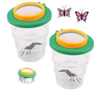 Bangbobi Cup Magnifier for Children, 2 Pieces Magnification, Insect Catcher with Magnifying Glass for Outdoor Science Nature Exploration, Researcher Set for Children from 4
