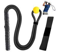 BangBoom Black Golf Rope Swing Trainer Multi-Purpose Training, Golf Swing Band Speed Practice Equipment for Men Women Golfers, Training Aid for Correcting Arm Flexibility and Strength (Black)