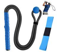 BangBoom Black Golf Rope Swing Trainer Multi-Purpose Training, Golf Swing Band Speed Practice Equipment for Men Women Golfers, Training Aid for Correcting Arm Flexibility and Strength (Blue)