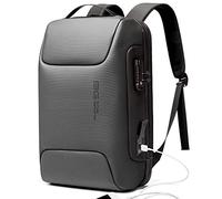 BANGE Anti Theft Backpack with USB charging Port,Lightweight Business Backpack for Men and Women, Grey(upgrade), M, Laptop