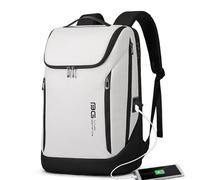 BANGE Business Smart Backpack Waterproof fit 15.6 Inch Laptop Backpack with USB Charging Port,Travel Durable Backpack, White(two Pocket), M, Fashion