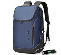 BANGE Business Smart Backpack Waterproof fit 15.6 Inch Laptop Backpack with USB Charging Port,Travel Durable Backpack (Blue(two Pocket)