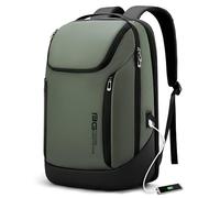 BANGE Business Smart Backpack Waterproof fit 15.6 Inch Laptop Backpack with USB Charging Port,Travel Durable Backpack (Green(three Pocket)