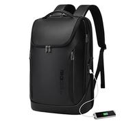 BANGE Business Smart Backpack Waterproof fit 15.6 Inch Laptop Backpack with USB Charging Port,Travel Durable Backpack, Leather Black, M, Fashion
