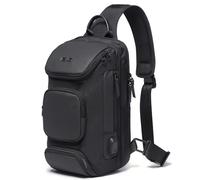 BANGE Men's Sling Backpack - Waterproof Crossbody Bag, Multi-Purpose Shoulder Bag, Black, NO LOGO,LOCK, Weekend, Outdoor, Hiking, Work, Business, Casual, Everyday, Daily Use, Street, Fashion, Classic