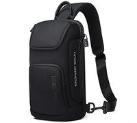 BANGE Sling Bag, Waterproof Men's Chest Bag Shoulder bags Crossbody Sling Backpack for Men……, Black（with Two Pockets）