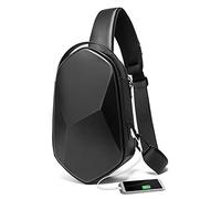 BANGE Sling Bag Waterproof Safe Protect Shell Crossbady Bag Backpack, Biking Hiking Travel Shoulder Bag (Black with USB), Black With Usb