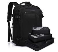 BanGe Travel Overnight Backpack,40-Liter FAA Flight Approved Weekender Bag Carry on Backpack (BLACK (Backpack with 3 Cubes))