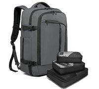 BanGe Travel Overnight Backpack,40-Liter FAA Flight Approved Weekender Bag Carry on Backpack…, Grey, 18.5Hx12.5Lx9.5W, Rucksack Backpacks