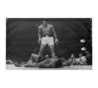 Banger - Muhammad Ali vs Sonny Liston Knock Out Punch Motivational Inspirational Office Gym Dorm Wall Decor Design on a 3X5 Feet Flag with 4 Grommets for Easy Hanging. Authentic BANGER FLAG