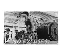 Banger - No Excuses - Franco Columbu Deadlifting Insane Weights Motivational Inspirational Office Gym Dorm Wall Decor Design on a 3X5 Feet Flag with 4 Grommets for Easy Hanging. Authentic BANGER FLAG
