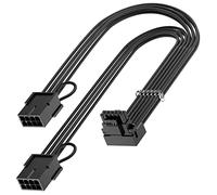 Bangfun 16Pin GPU RTX 4070 Super Power Adapter Cable, 90 Degree, PCIe 5.0 16Pin Male to 2x8Pin Female Right Angled 12VHPWR GPU Extension Cable for RTX 4070Ti/4070-13inch Black