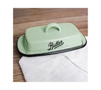 BANGHA Butter Dish With Lid,Butter Dish Retro Enamel With Lid Snack Tray Home Kitchen Tableware Butter Box Cheese Storage Box Cheese Plate Butter Dish(Butter box B)