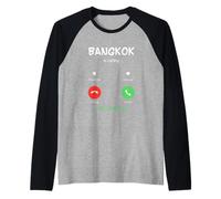 Bangkok is Calling and I Must Go Thailand Traveling Raglan Baseball Tee
