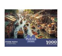Bangkok Mekong River Jigsaw Puzzles Puzzle for Adults Kids. 1000 Piece Great Gifts Challenge Toy Educational Games Home Decoration for Adults& Kids Age 14 Years Up 38x26cm/1000pcs