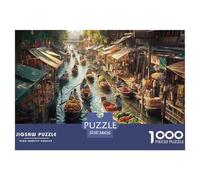 Bangkok Mekong River Jigsaw Puzzles Puzzle for Adults Kids. 1000 Piece Whimsical Challenge Toy Educational Game Home Decoration for Adults& Kids Age 14 Years Up 38x26cm/1000pcs