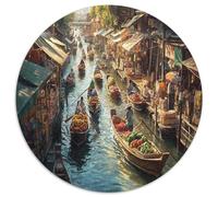 Bangkok Mekong River Jigsaw Puzzles Puzzle for Adults Kids. 1000 Piece Whimsical Challenge Toy Educational Game Home Decoration for Adults& Kids Age 14 Years Up 1000pcs (67.5x67.5cm)