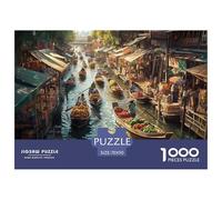 Bangkok Mekong River Jigsaw Puzzles Puzzle for Adults Kids. 1000 Pieces Impossible Challenge Toy Educational Game Home Decoration for Educational Games Gifts 70x50cm/1000pcs