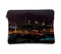 Bangkok Pataia Illuminated La Nuit Thailande 10 Inch Laptop Case for Computer and Tablet - Printed in France - Linen Look