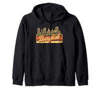 Bangkok Skyline & Thailand Retro Stripes - Thai Pride Zip Hoodie