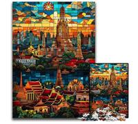Bangkok Temple Sunset Jigsaw Puzzles for Adults 1000 Piece Puzzles for Adults for Teenagers & Teens Ideal Birthday 1000 PCS(38x26cm)