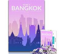 Bangkok Thailand 1000 Piece Jigsaw Puzzles for Teenagers,Help The Brain Exercise Addictive Toys to Cultivate Patience Unique Challenge Game 75x50cm