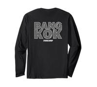 Bangkok Thailand City Map Typography Urban Travel Tee Long Sleeve T-Shirt