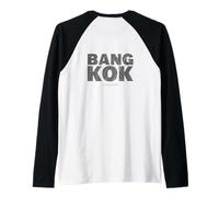 Bangkok Thailand City Map Typography Urban Travel Tee Raglan Baseball Tee