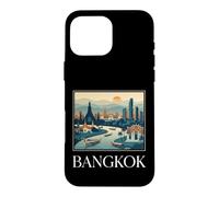 Bangkok Thailand River Skyline Retro Travel Graphic Case for iPhone 16 Pro Max