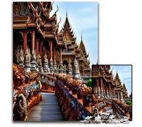 Bangkok Thailand Temple 1000 Piece Jigsaw Challenging Puzzles Challenging Brain Teaser for Teenagers Family Game Night Fun 1000 PCS(75x50cm)