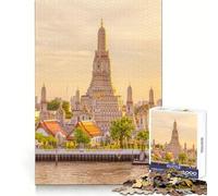 Bangkok Thailand Temple 1000 Pieces Jigsaws Adults Puzzles Mind Recall Gentle Pastime Firm Interlock Birthday Gift (38x26cm)