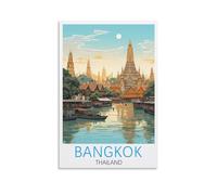 Bangkok Thailand Vintage Travel Poster Canvas Art Print Office Family Bedroom Decorative Posters Gift Wall Decor Poster 12x18inch(30x45cm) Unframe-style