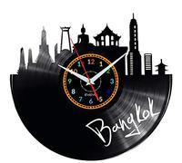 Bangkok Wall Clock Decorative Modern Vinyl Plate For Wall With Asian City Theme Perfect For Traveler Gift W0533