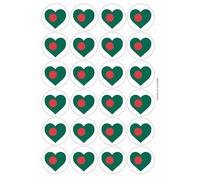 Bangladesh Bangladeshi National Flag Heart Circular Matt Paper Stickers A4 Sheet of 24 (Each Sticker is 45mm Diameter)