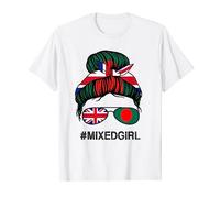 Bangladesh British Uk Flag - Uk Bangladeshi Messy Bun T-Shirt