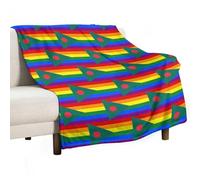 Bangladesh LGBT Rainbow Flag 280g Flannel Throw Blanket, Personalised Soft Bed Blankets for Couch Sofa Travel